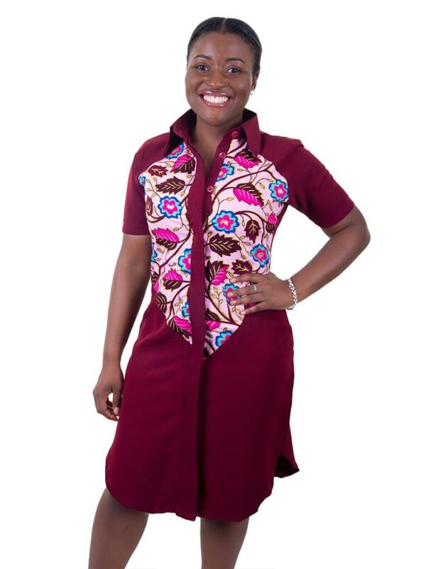 Bibi Shirt Dress Burgundy