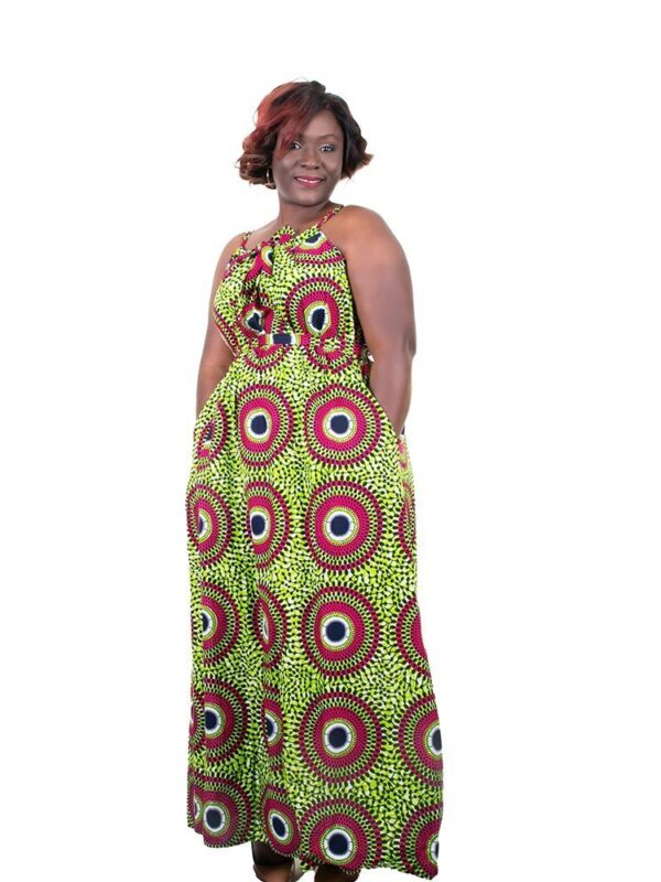 Green Strap Detail Maxi Dress